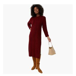 Hyacinth House Maroon Maddox Dress